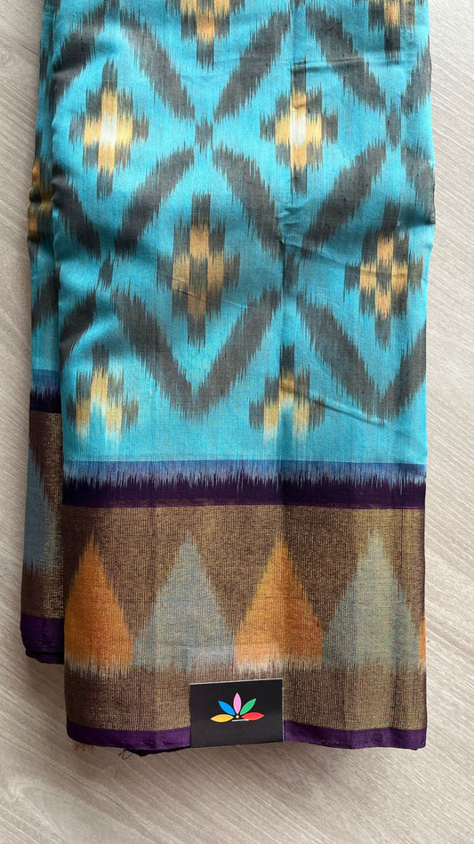 Ikkat Pallu Silk Cotton Saree -25726