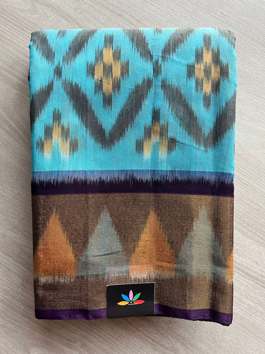 Ikkat Pallu Silk Cotton Saree -25726