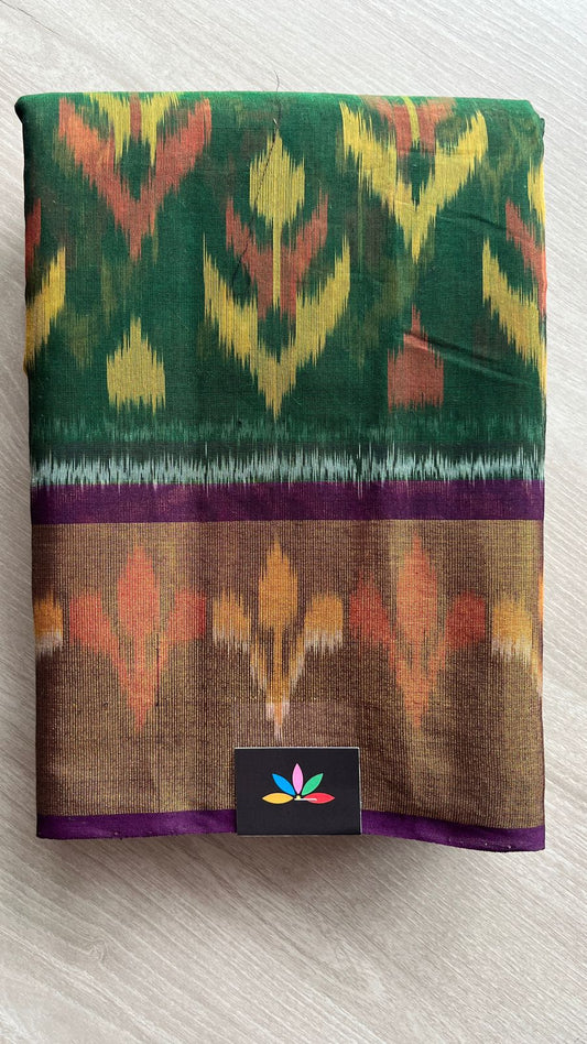 Ikkat Pallu Silk Cotton Saree -25728
