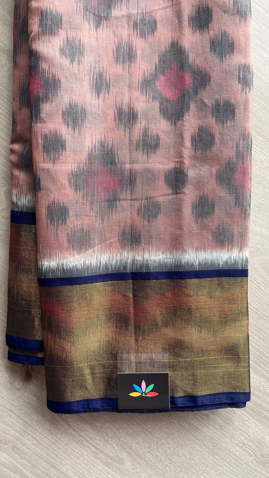 Ikkat Pallu Silk Cotton Saree -25729