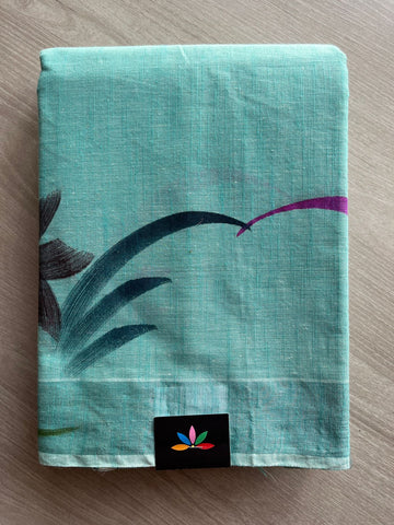 Handbrush Printed Textured Cotton Saree -25765