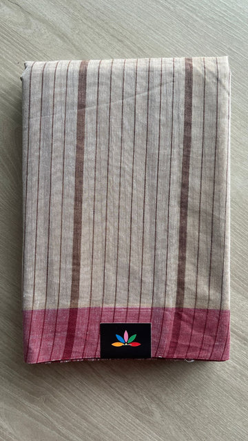 Striped Cotton Saree -25785