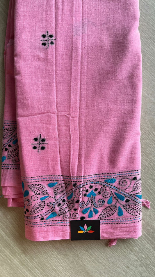 Kantha Stitch Cotton Saree -25819