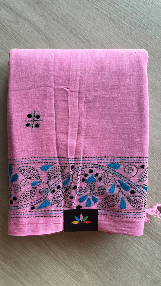 Kantha Stitch Cotton Saree -25819