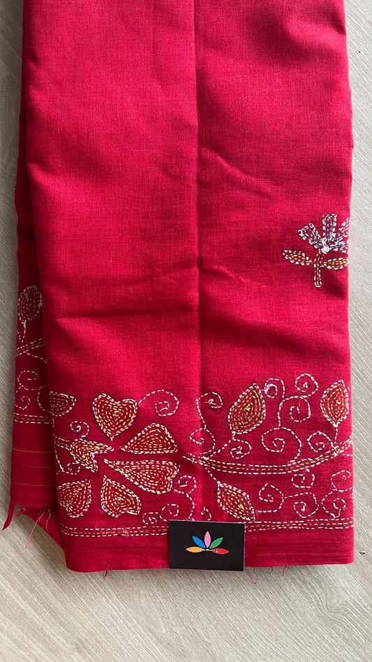 Kantha Stitch Cotton Saree -25820
