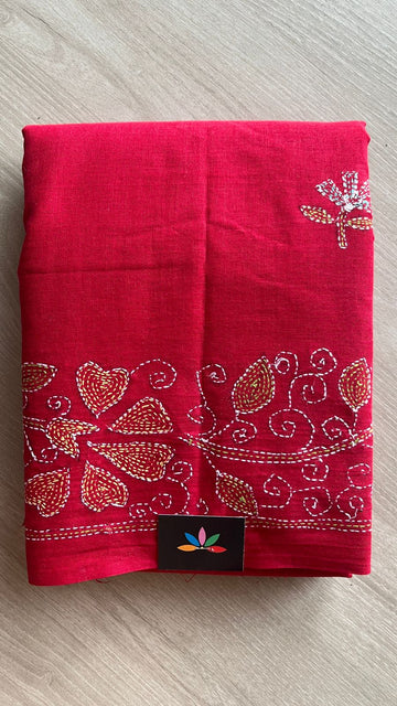 Kantha Stitch Cotton Saree -25820