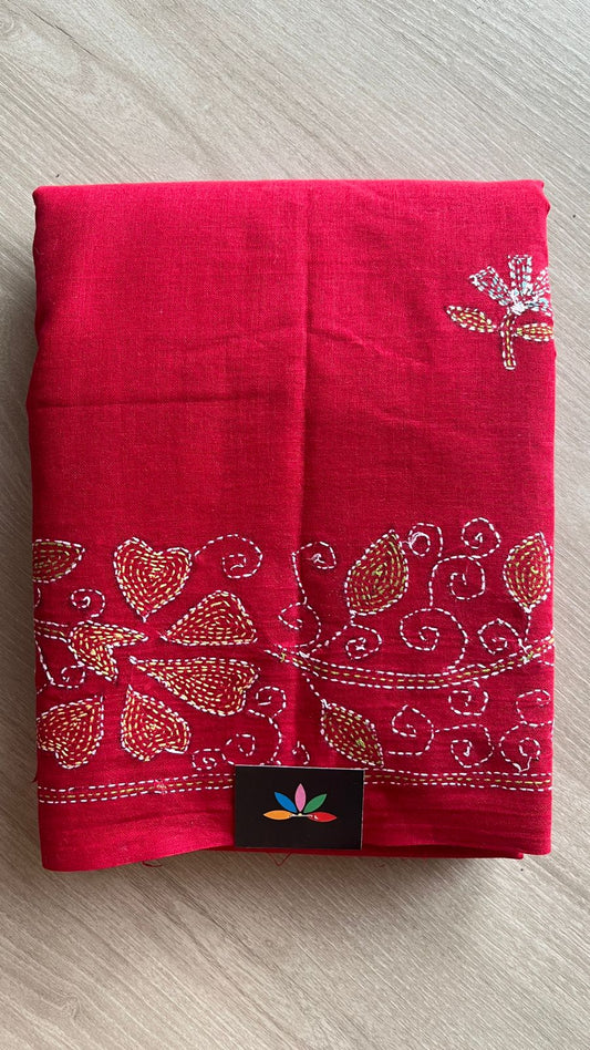 Kantha Stitch Cotton Saree -25820