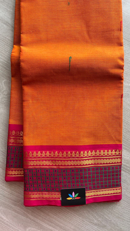 Thread Border Chettinad Cotton Saree - 25849