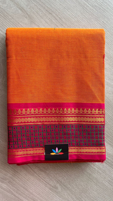 Thread Border Chettinad Cotton Saree - 25849