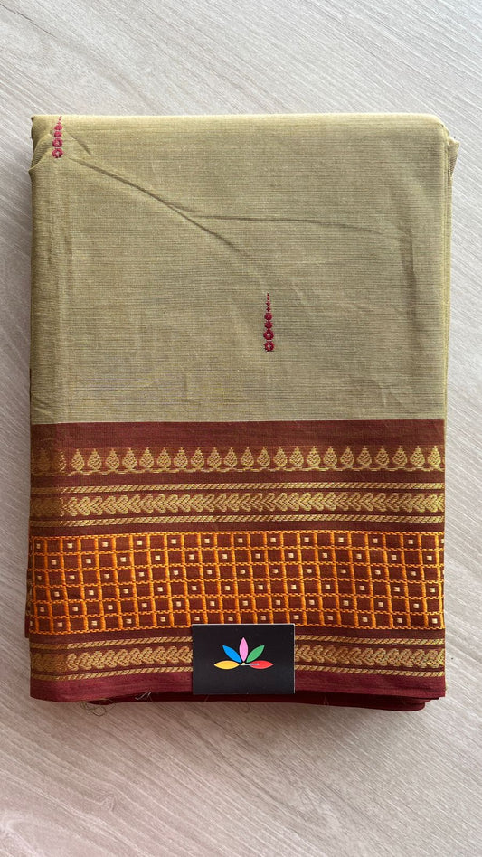 Thread Border Chettinad Cotton Saree - 25850