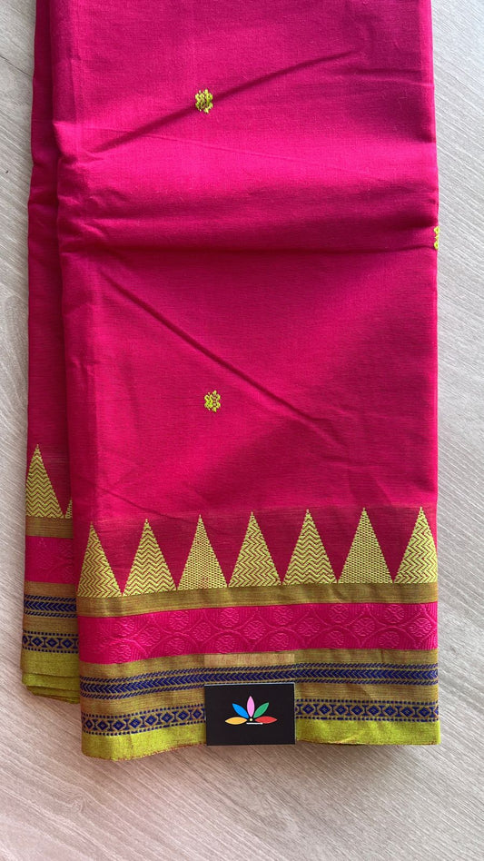 Thread Border Chettinad Cotton Saree - 25862