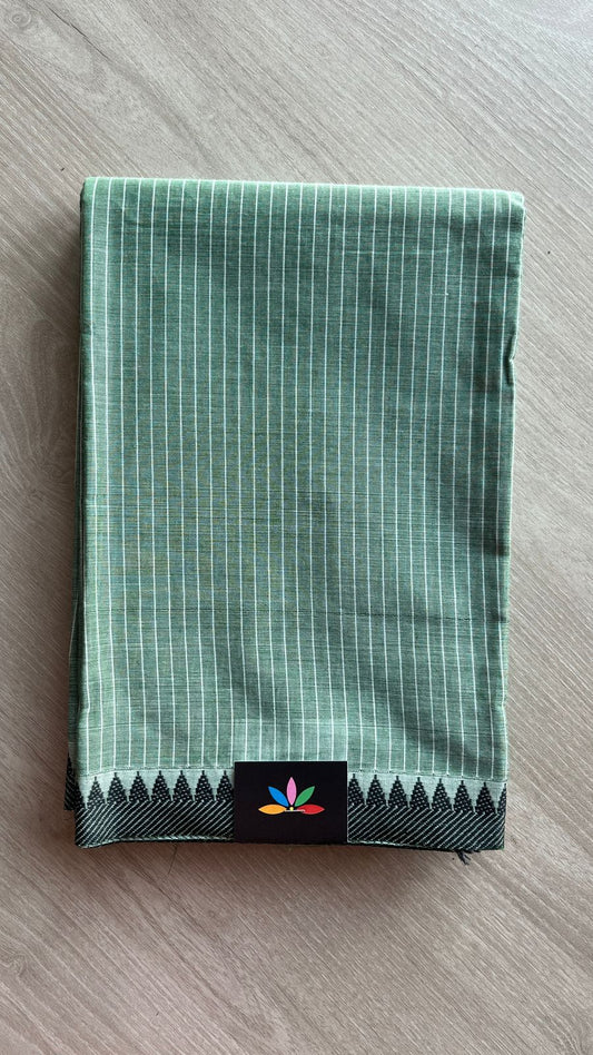 Temple Border Cotton 2 Piece Sets - Kurti Fabric with Duppata  -25876