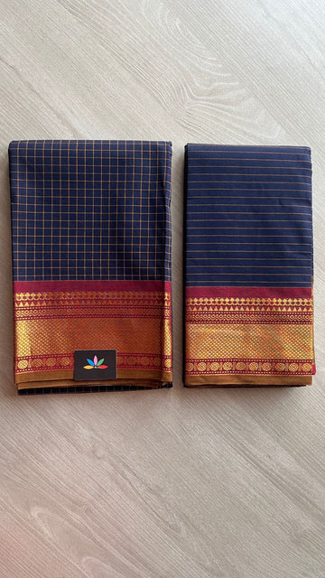 Traditional Border Cotton 2 Piece Sets - Kurti Fabric with Duppata   -25878