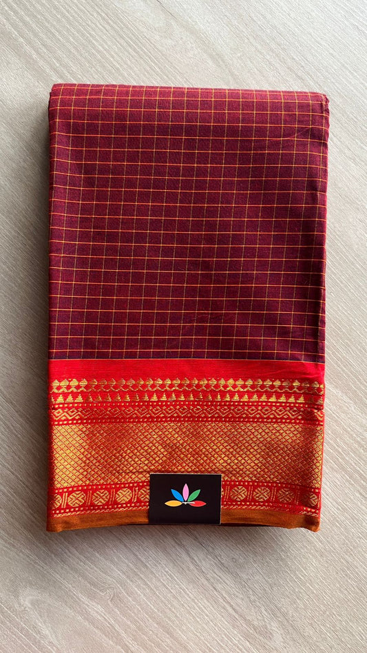 Traditional Border Cotton 2 Piece Sets - Kurti Fabric with Duppata   -25879