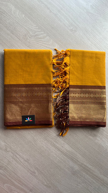 Traditional Border Cotton 2 Piece Sets - Kurti Fabric with Duppata - 25881