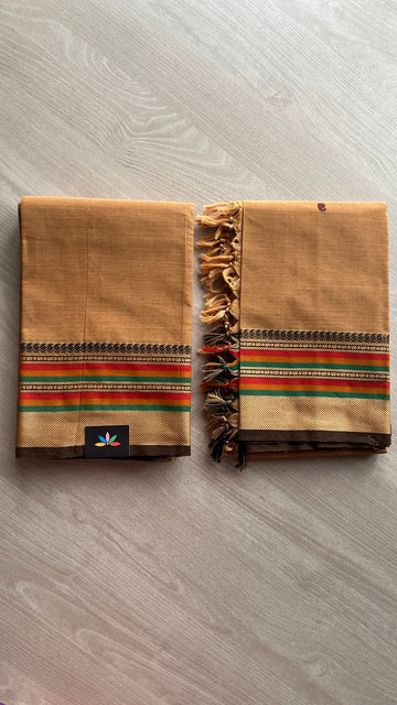 Traditional Border Cotton 2 Piece Sets - Kurti Fabric with Duppata - 25882