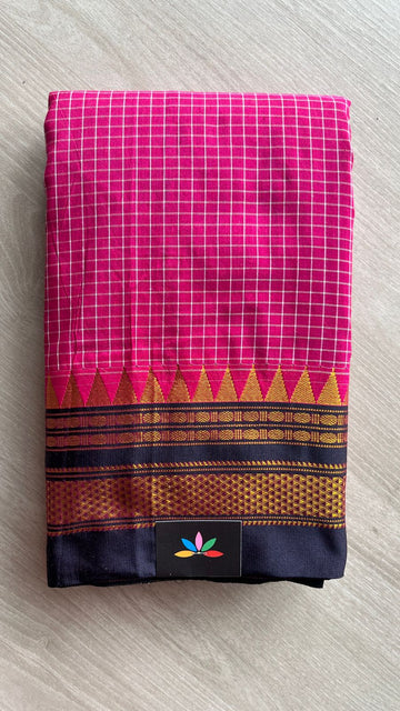 Ilkal Checks Mercerized Cotton Saree - 25897