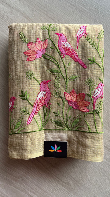 Exclusive Bird Border Embroidery Kota Saree -25905