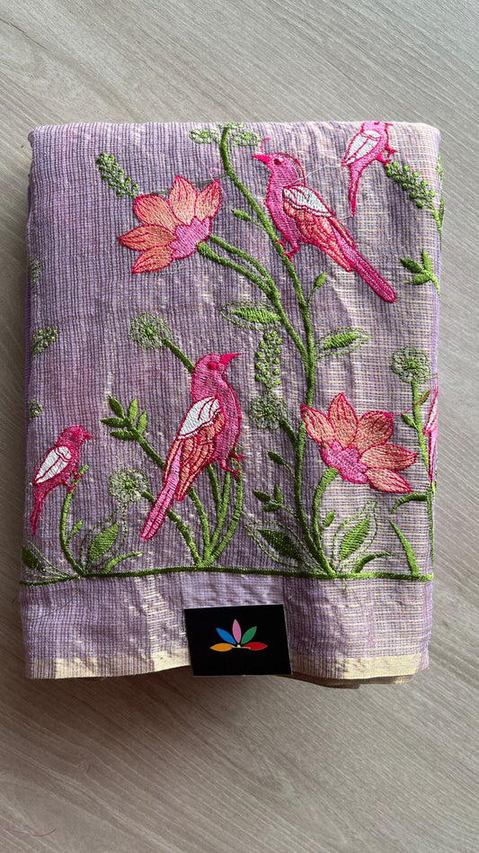 Exclusive Bird Border Embroidery Kota Saree-25906