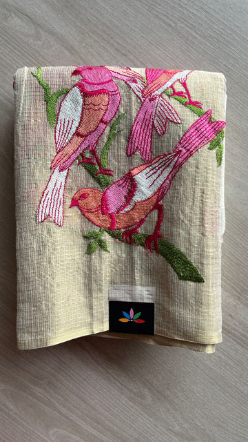 Exclusive Bird Border Embroidery Kota Saree-25907