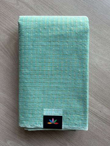 Simple Zari Checks Cotton Starched Saree (Without blouse) - 36325-36326