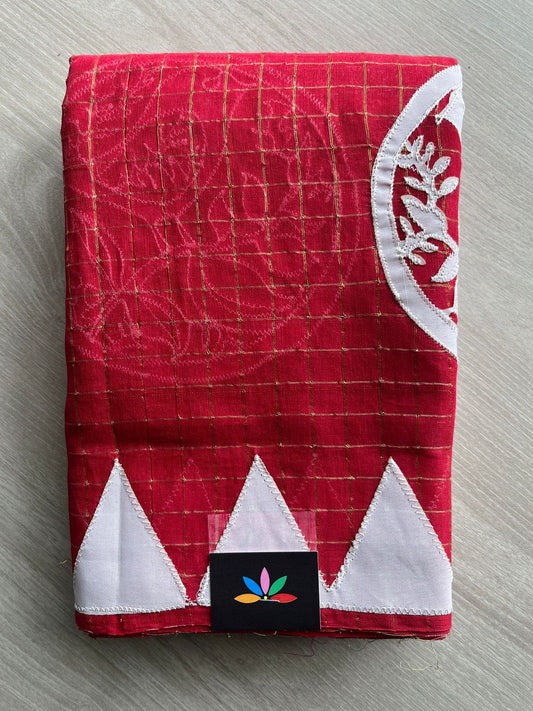 Appliqué work Bengal Cotton Saree (Without blouse) -25997-25999