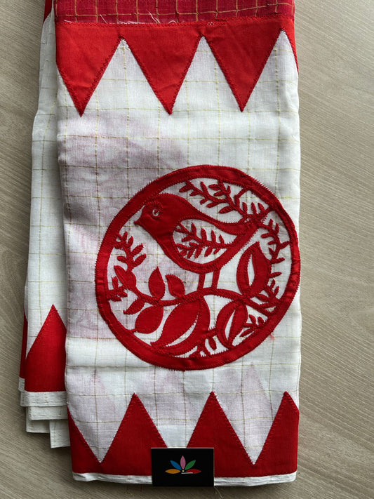 Appliqué work Bengal Cotton Saree (Without blouse) -26004-26006