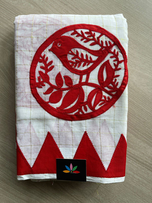 Appliqué work Bengal Cotton Saree (Without blouse) -26004-26006