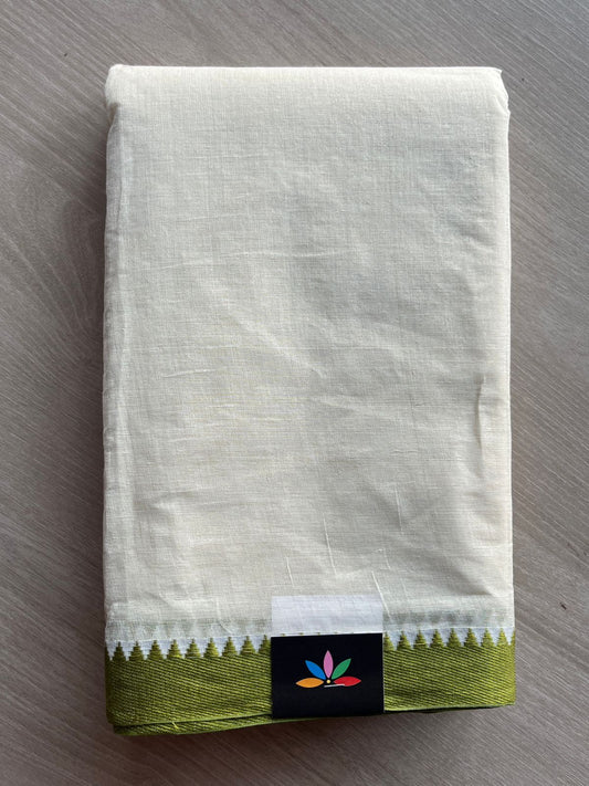 Contrast Border Plain Cotton Saree (Without blouse) -26054