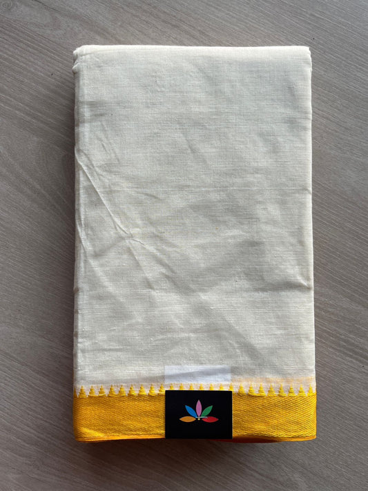 Contrast Border Plain Cotton Saree (Without blouse) -26055