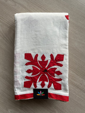 Appliqué work Bengal Cotton Saree (Without blouse) -26096