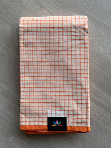 Simple Checked Handloom Cotton Saree (Without blouse) -26114-26115