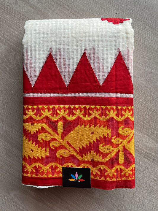 Appliqué work Kota Checks Saree (Without blouse) -26122