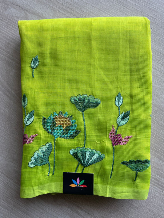 Embroidered Mangalagiri Silk Cotton Saree -26170