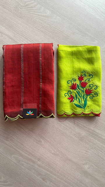 Scallop Border Mangalagiri Silk Cotton Saree-26194