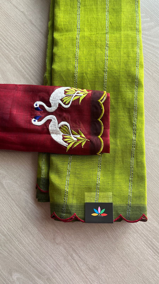 Scallop Border Mangalagiri Silk Cotton Saree-26195