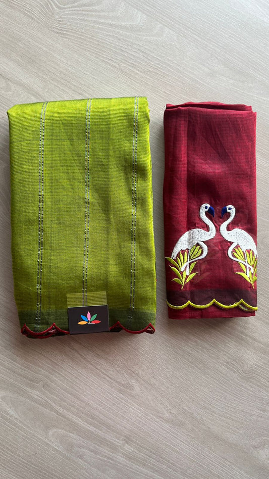 Scallop Border Mangalagiri Silk Cotton Saree-26195