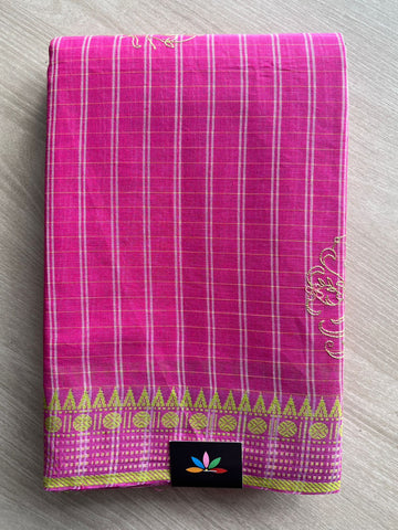 Machine Embroidered Cotton Saree-26177