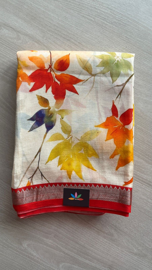 Digital Printed Mangalagiri Silk Cotton Saree-26185