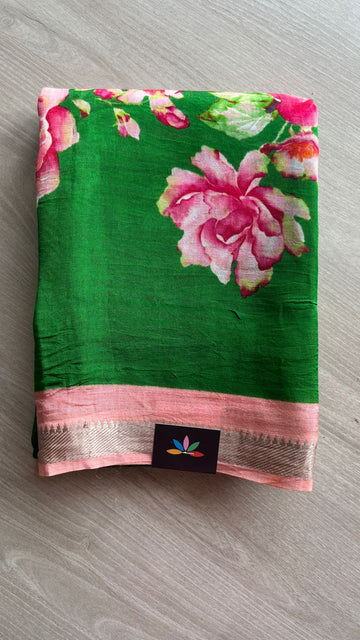 Digital Printed Mangalagiri Silk Cotton Saree-26186