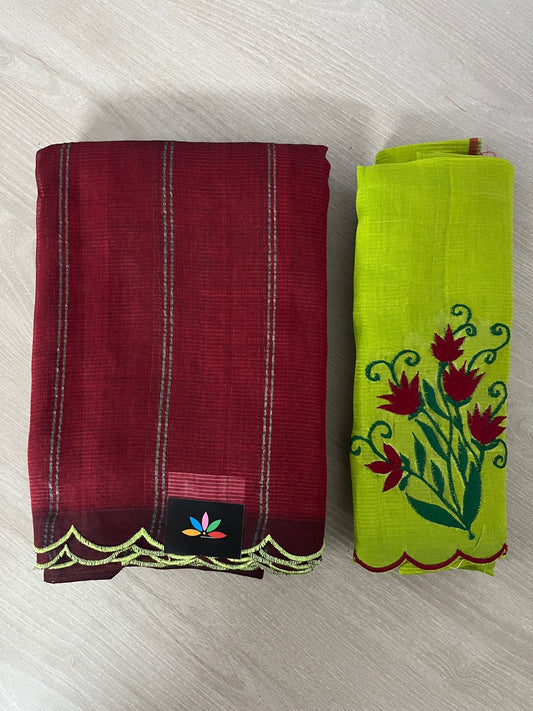 Scallop Border Mangalagiri Silk Cotton Saree-26194