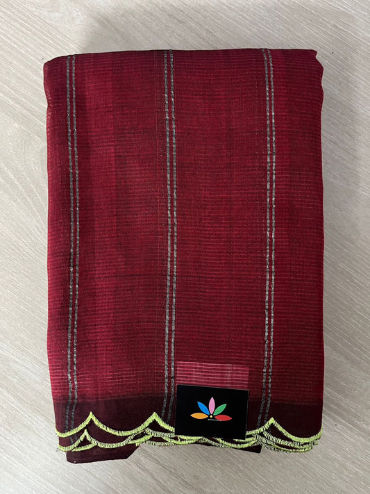 Scallop Border Mangalagiri Silk Cotton Saree-26194