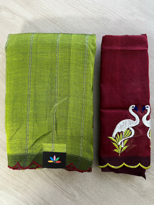 Scallop Border Mangalagiri Silk Cotton Saree-26195