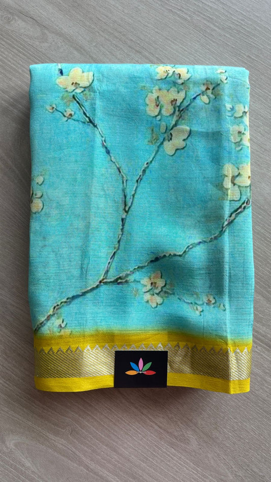 Digital Printed Mangalagiri Silk Cotton Saree-26187