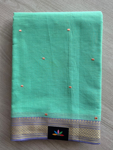 Machine Embroidered Cotton Saree-26199