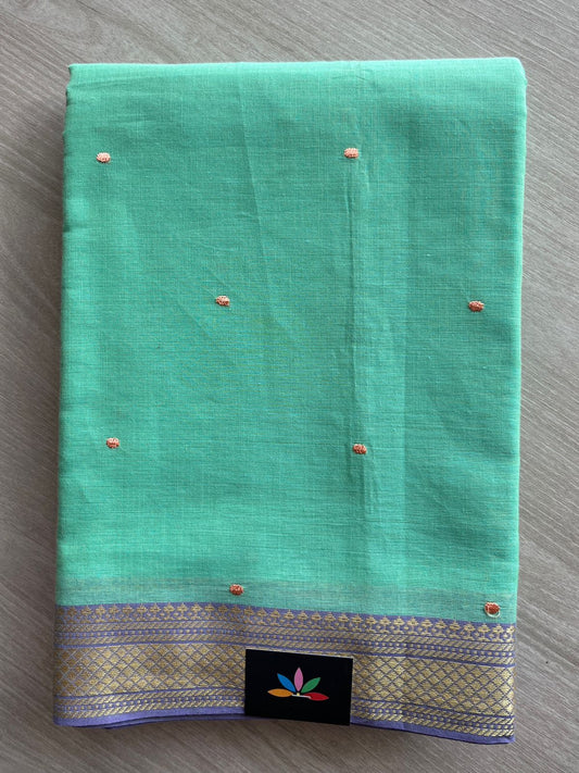 Machine Embroidered Cotton Saree-26199