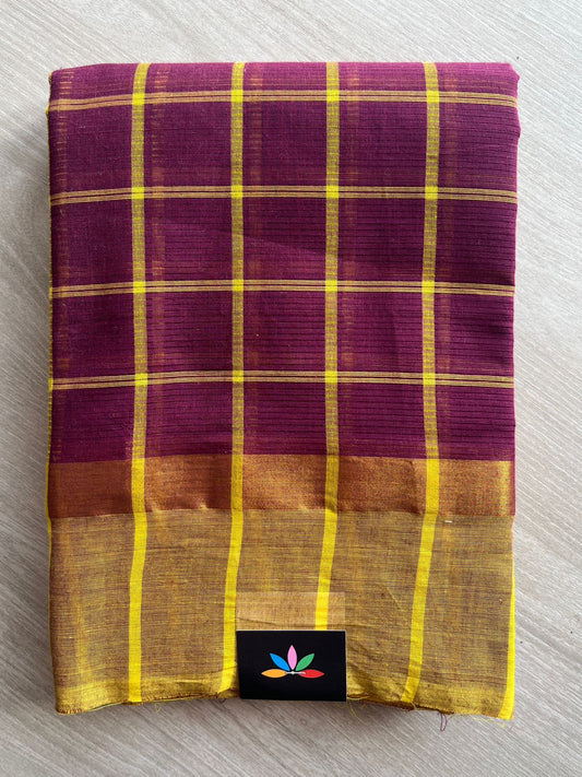 Checked Cotton Saree-26207