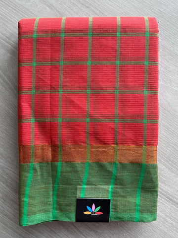 Checked Cotton Saree-26209