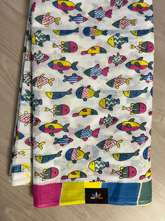 Quirky Printed Mul Cotton Saree-26233-26237