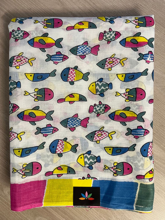 Quirky Printed Mul Cotton Saree-26233-26237